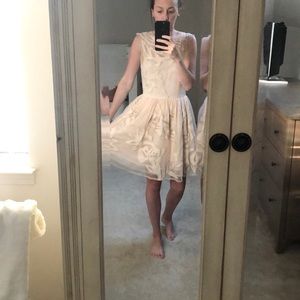 ASOS Cream Appliqué Tulle/Mesh Dress